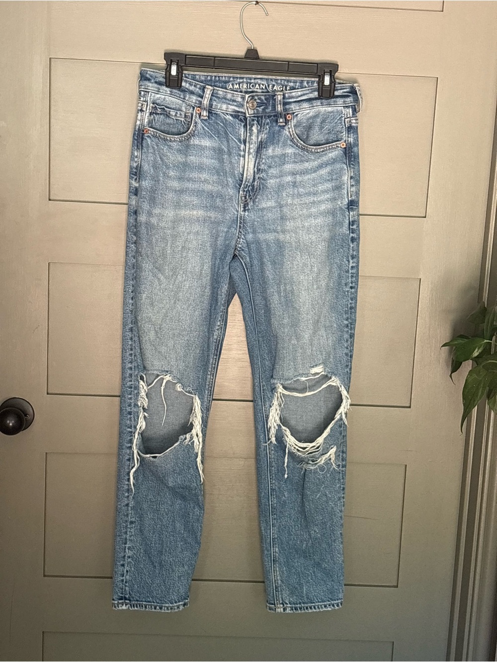American Eagle Outfitters Women’s Strigid Mom Jean Distressed Straight